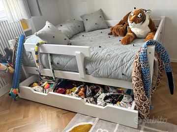 Letto bambino legno massello bianco //  Benlemi