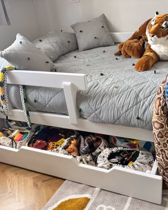 Letto bambino legno massello bianco //  Benlemi