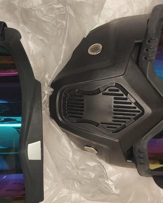 Occhiali da moto con bocca per casco aperto