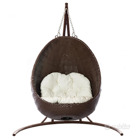 Poltrona sospesa in rattan sintetico FIDJI marrone