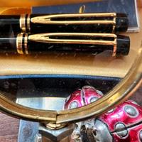 Waterman Man 100 rara parure lacca nera ed oro