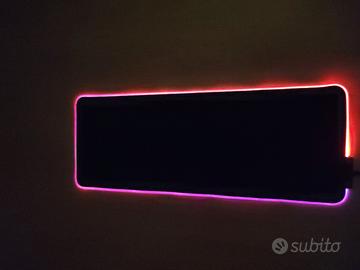 Tappetino Mouse RGB XXL 80x30 cm con LED, Porta US