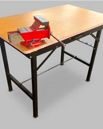 tavolo da lavoro pieghevole con morsa