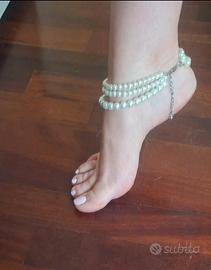 Bracciale perle cavigliera donna 