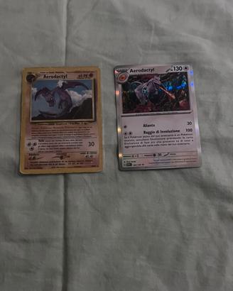 Lotto 2 carte pokemon aerodactyl