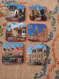 Sottobicchieri vedute Bruges Belgio 