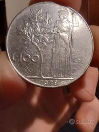 Antichissima rara moneta 100 lire 1978