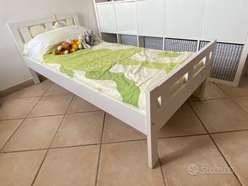 letto ikea 70x160, sponda, materasso, piumino,