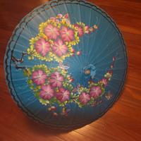 Ombrello parasole antico vietnamita h.78 diam. 1m