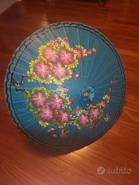 Ombrello parasole antico vietnamita h.78 diam. 1m