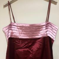 Abito longuette bordeaux e rosa