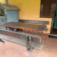 Tavolo e n 2 panche legno massello