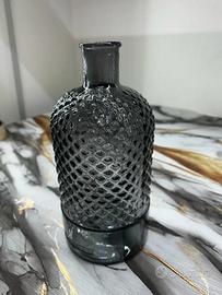 Vaso Bottiglia Vetro Riciclato Grigio