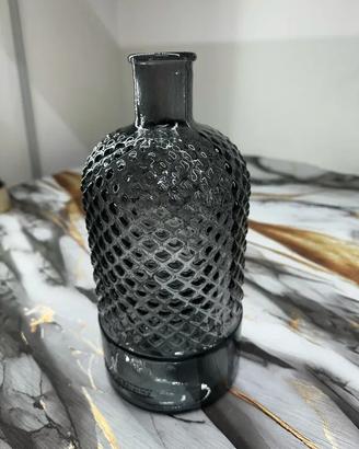 Vaso Bottiglia Vetro Riciclato Grigio