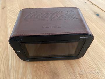 Radio sveglia Coca Cola stile vintage pelle