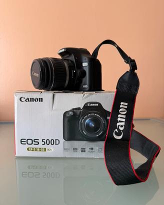 Fotocamera Reflex Canon EOS 500D+Accessori+Scatola