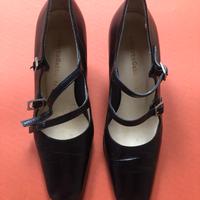 Scarpe modello Mary Jane tacco 7 cm blu scuro