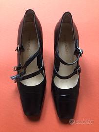 Scarpe modello Mary Jane tacco 7 cm blu scuro