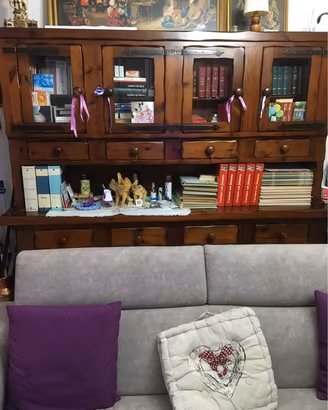 Credenza Rustica in Legno Massiccio con Alzata