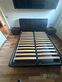 Letto matrimoniale con contenitore e due comodini