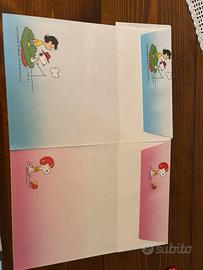 Snoopy n. 2 fogli e buste carta da lettere