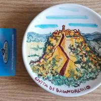 Piatto ceramica Civita di Bagnoregio ceramic plate