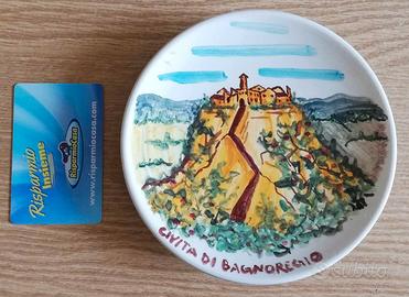 Piatto ceramica Civita di Bagnoregio ceramic plate
