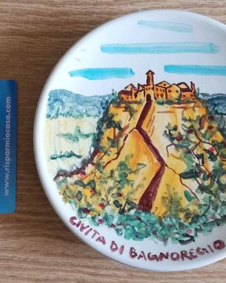 Piatto ceramica Civita di Bagnoregio ceramic plate