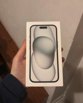 Scatola iphone 15 nero con sticker Apple