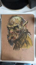 Disegno Fantasy Originale - Ritratto di Orco