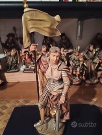 scultura in legno santa Giovanna d' arco 