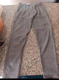 pantaloni TeLePathie donna quadri grigio pinces