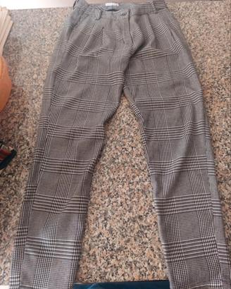 pantaloni TeLePathie donna quadri grigio pinces