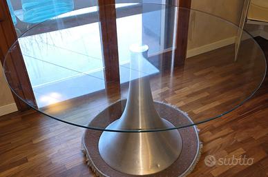Tavolo in vetro rotondo Tulip moderno 110 cm