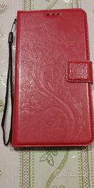 Cover a portafoglio rosso per Huawei Y7 2017