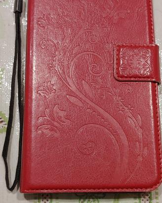 Cover a portafoglio rosso per Huawei Y7 2017