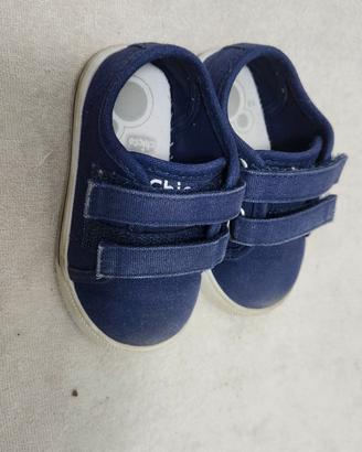 scarpe chicco tela numero 19 bimbo blu 