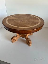 Tavolo rotondo allungabile con gambone intagliato