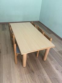 tavolo per scuola con 6 sedie