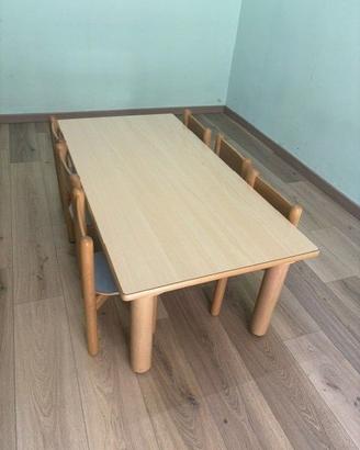tavolo per scuola con 6 sedie