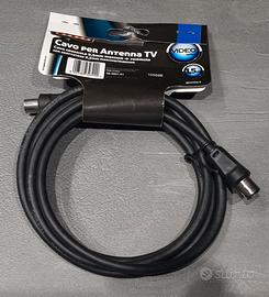 Cavo antenna tv 1,5 mt. coassiale maschio femmina