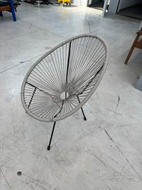 Sedia acapulco in metallo e corde