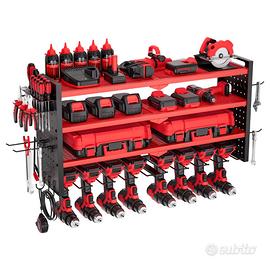 Scaffale Utensili Elettrici da Parete a 4 Livelli