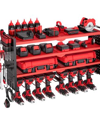 Scaffale Utensili Elettrici da Parete a 4 Livelli