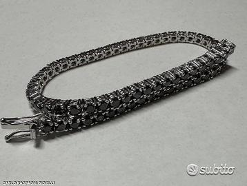BRACCIALE TENNIS ORO 18kt. CON DIAMANTI NERI 5,22