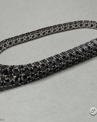 BRACCIALE TENNIS ORO 18kt. CON DIAMANTI NERI 5,22