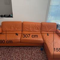 Divano 5 posti in pelle