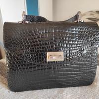 Borsa vintage in pelle nera anni 50