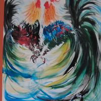 Galli in combattimento" di Tommaso RUSSO - Dipinto