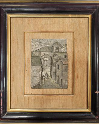 Quadro Argento 925 - Borgo Medievale